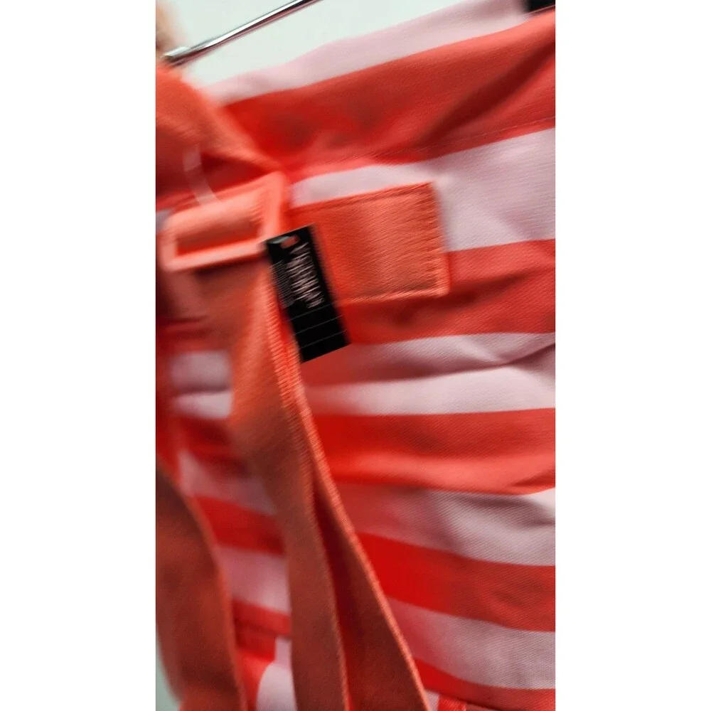 Victoria's Secret Pink Coral Stripe Drawstring Backpack‎ 2-in-1 Cooler